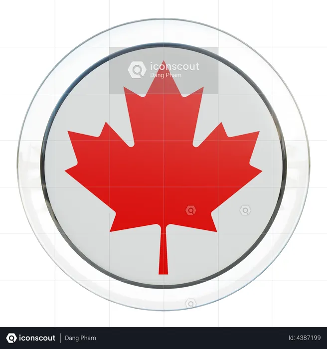 Canada Flag Glass Flag 3D Illustration