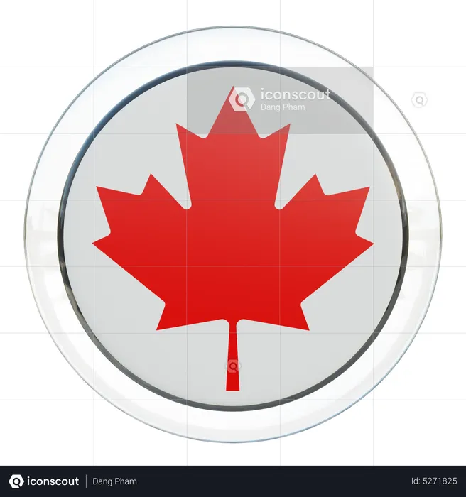 Canada Round Flag Flag 3D Icon