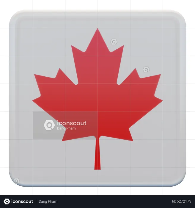 Canada Square Flag Flag 3D Icon