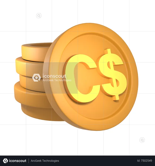 Canadian dollar  3D Icon