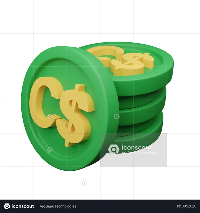Canadian dollar  3D Icon