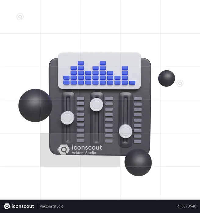 Canal de audio  3D Icon