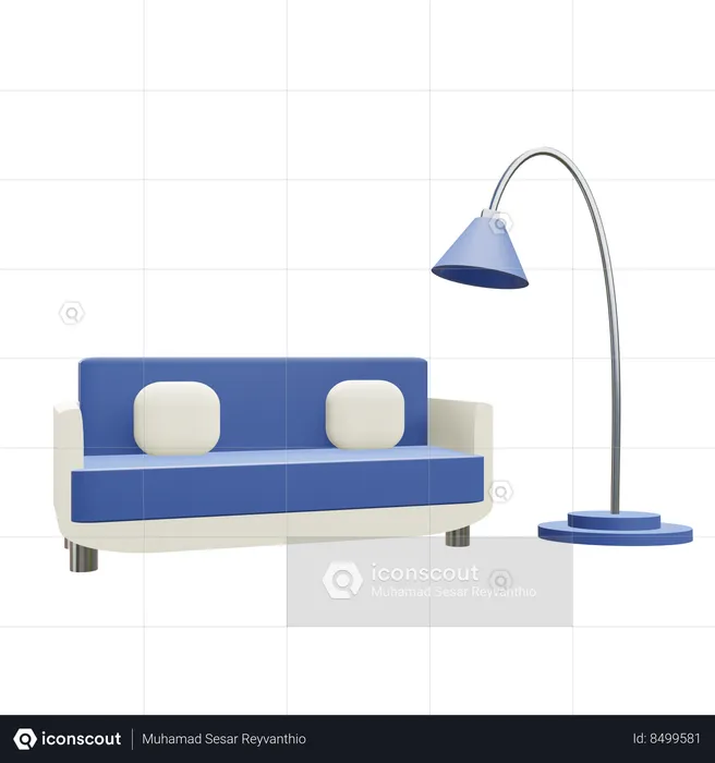 Canapé et lampe  3D Icon