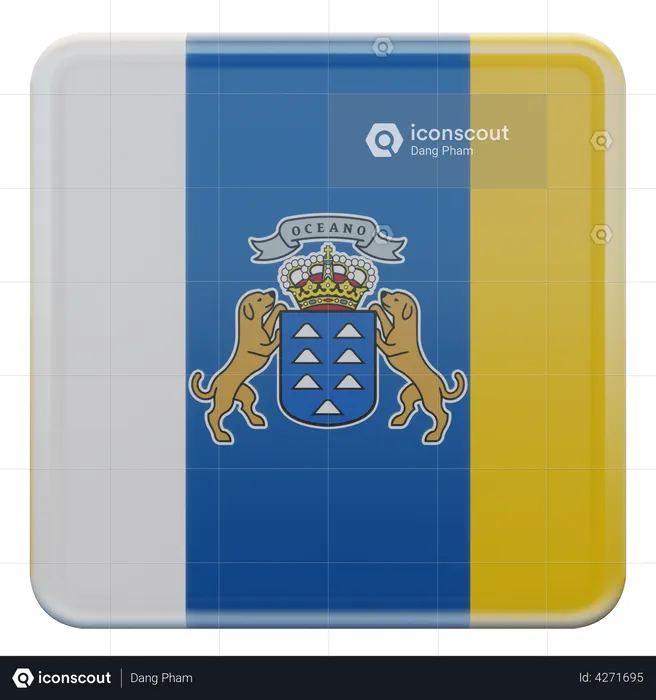 Canary Islands Flag Flag 3D Flag