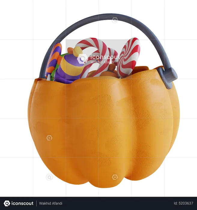 Canasta de dulces de calabaza  3D Icon