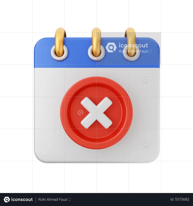 Cancel Calendar  3D Icon