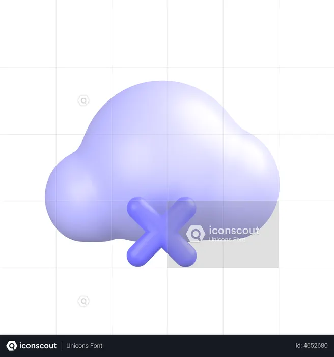 Cancel Cloud  3D Icon