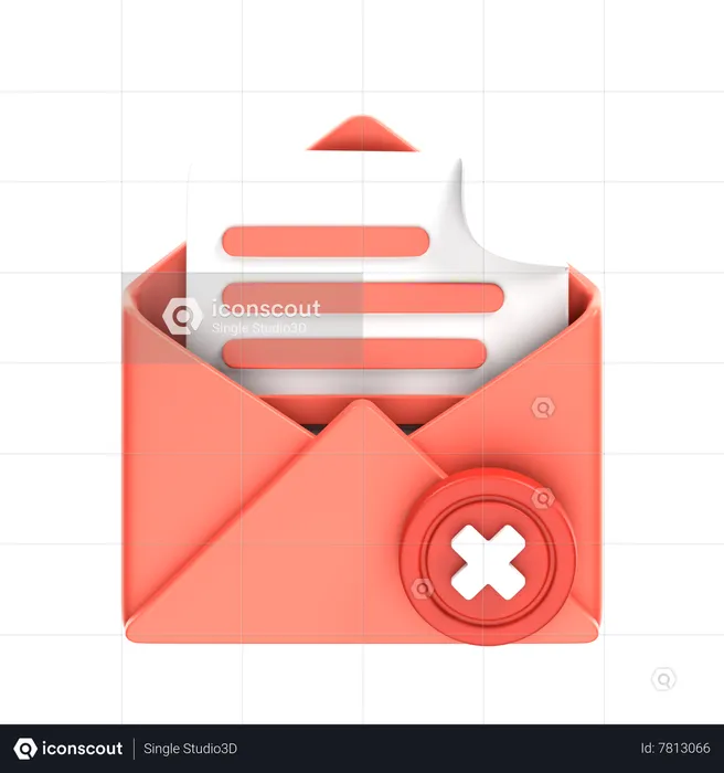 Cancel Email  3D Icon