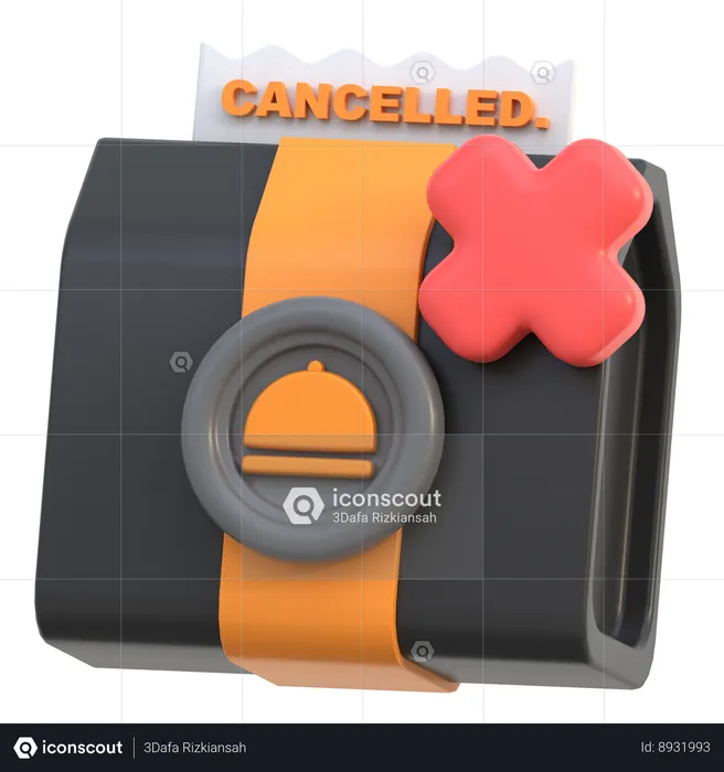 Cancel Food Order  3D Icon