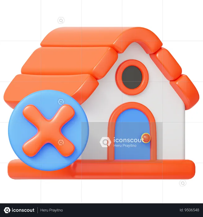 Cancel House  3D Icon
