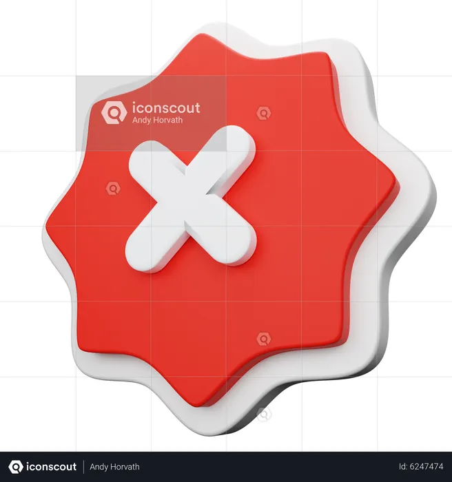 Cancel Label  3D Icon
