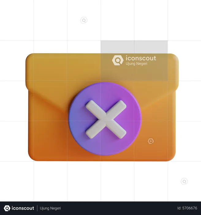 Cancel Mail  3D Icon