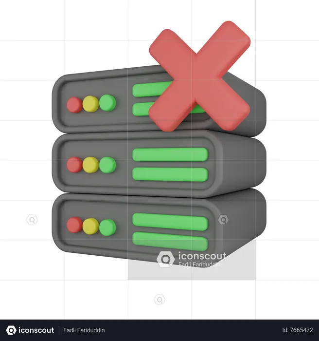 Cancel Server  3D Icon