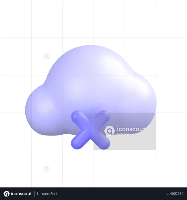 Cancelar nube  3D Icon