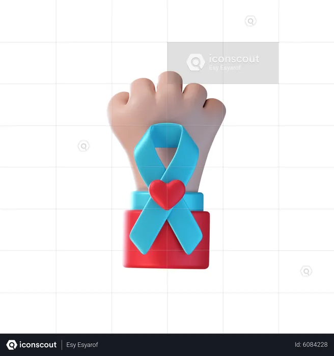 Cancer Awareness Ribbon  3D Icon