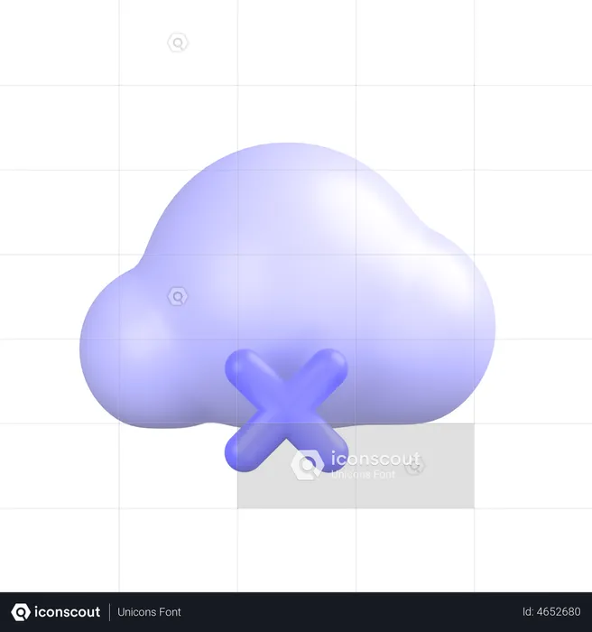 Cancel Cloud  3D Icon