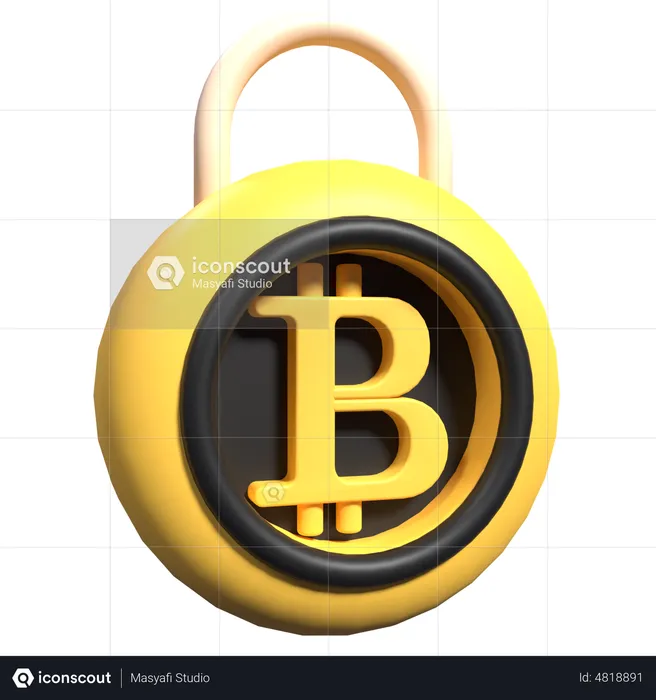 Candado bitcoin  3D Icon