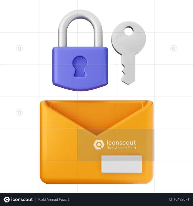 Candado de seguridad de internet para correo  3D Icon