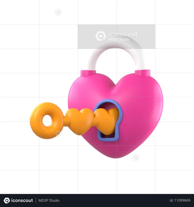 Candado de amor  3D Icon