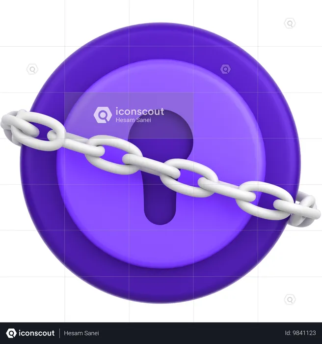 Cerradura de cadena  3D Icon