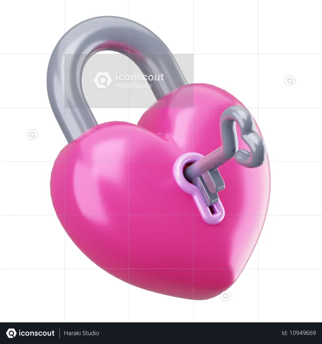 Candado del corazon  3D Icon