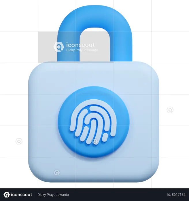 Candado de huellas dactilares  3D Icon