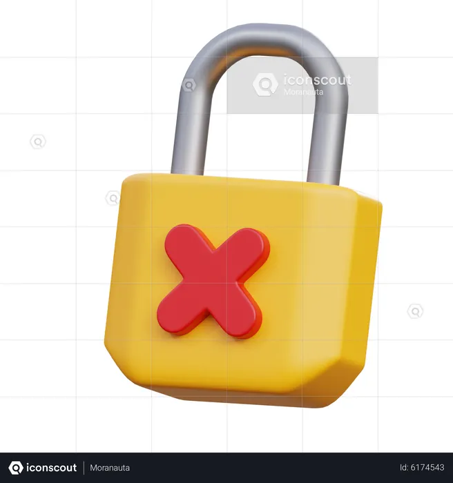 Sin candado de seguridad  3D Icon