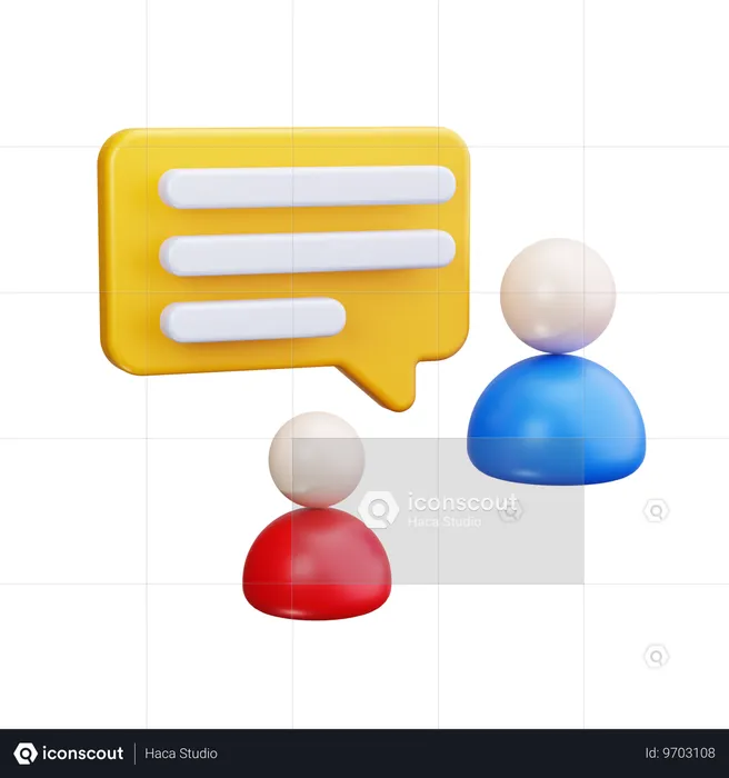 Discussion avec les candidats  3D Icon