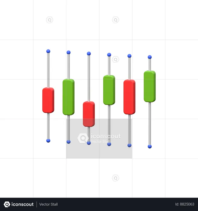 Candle Chart  3D Icon