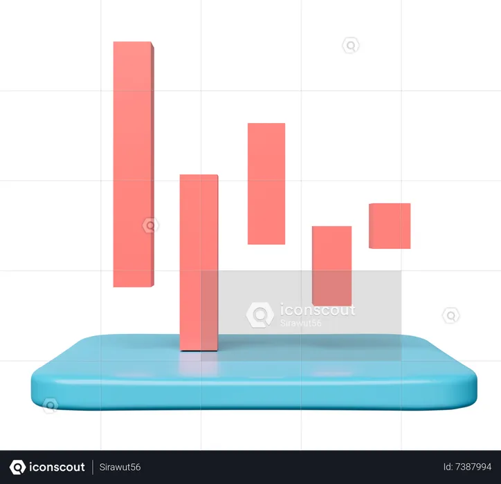 Candle Chart  3D Icon