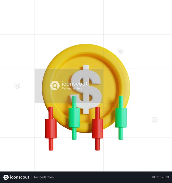 Candle Chart  3D Icon