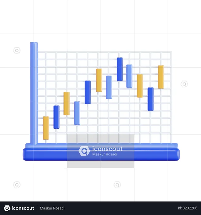 Candle Chart  3D Icon