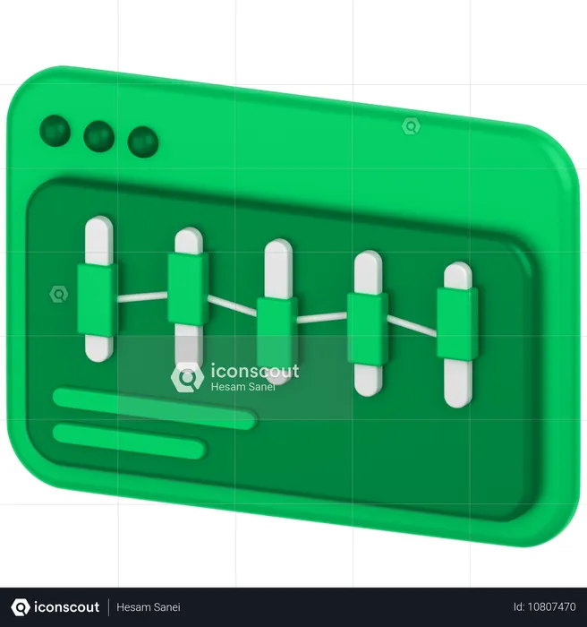 Candle Chart  3D Icon