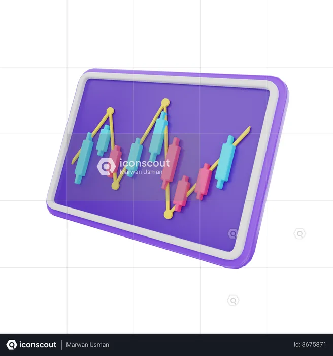 Candle Chart  3D Illustration