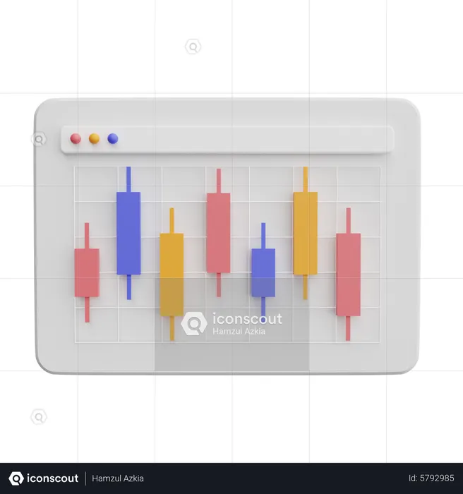 Candle chart  3D Icon