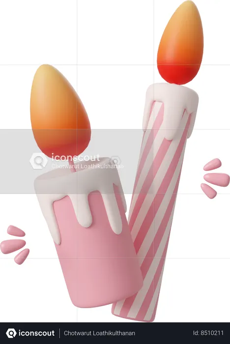 Candle For Birthday Cake  3D Icon