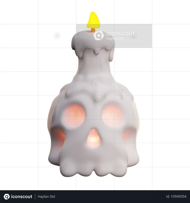 Candle Skull  3D Icon