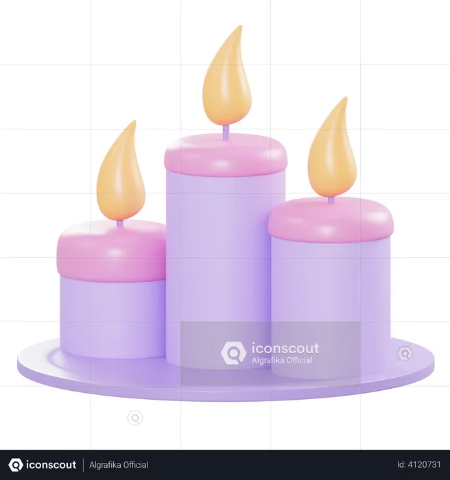 Candle Spa  3D Illustration