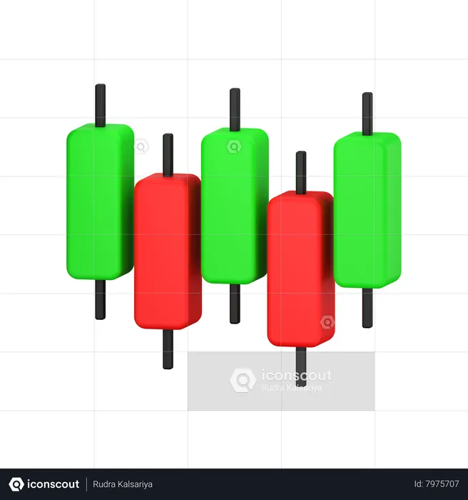 Candle Stick Chart  3D Icon