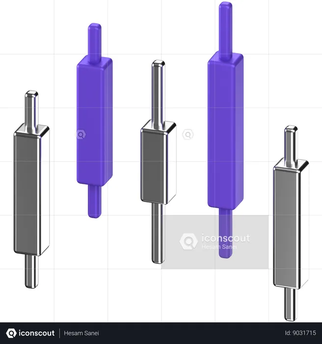 Candle Stick Chart  3D Icon