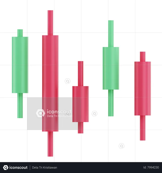 Candle Stick Chart  3D Icon