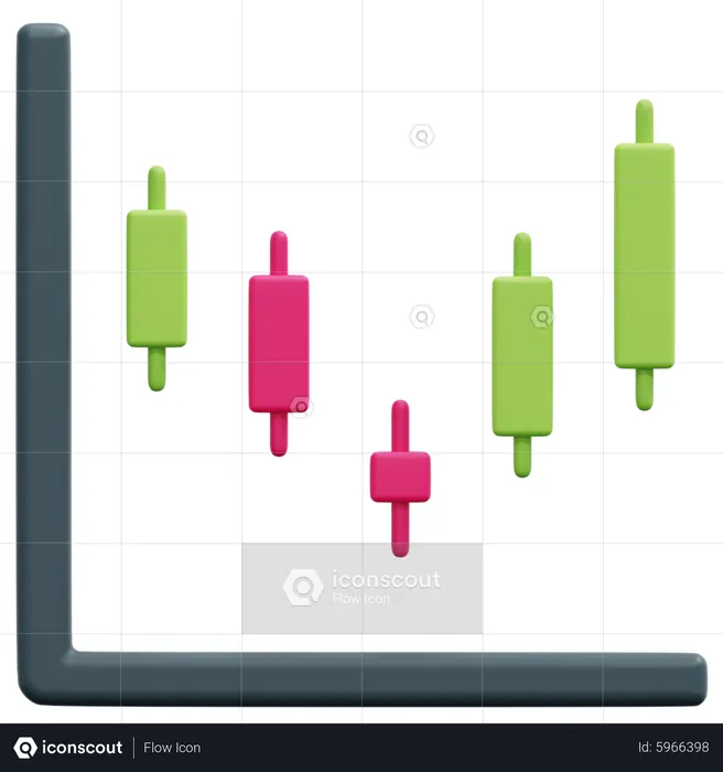 Candle Stick Chart  3D Icon