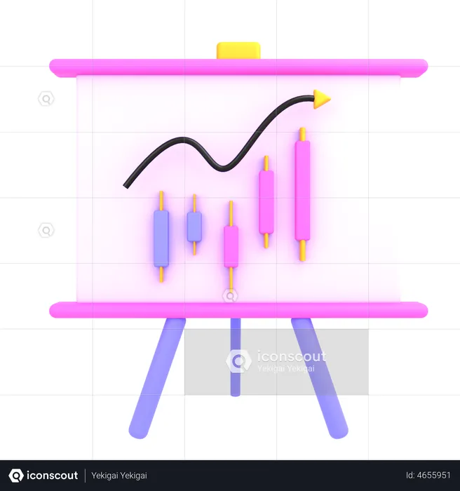 Candle Stick Chart  3D Illustration