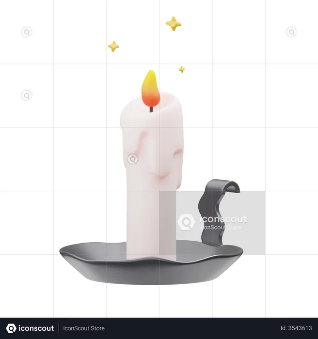 Candle With Stand  3D Icon