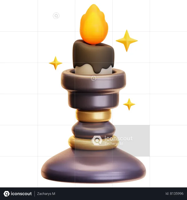 CANDLE WITH STARS  3D Icon