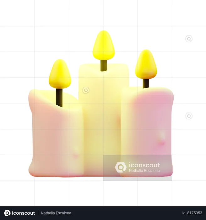 Candles  3D Illustration