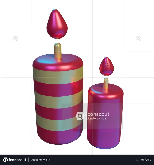 Candles  3D Illustration