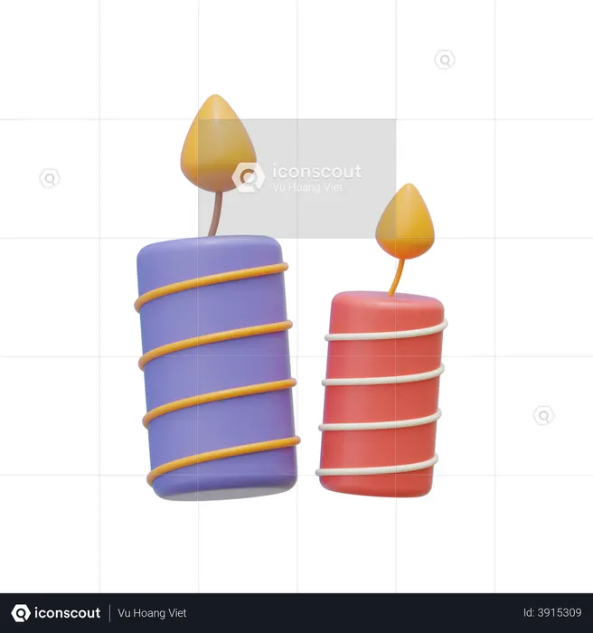 Candles  3D Illustration