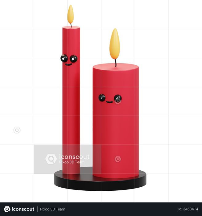 Candles 3D Illustration