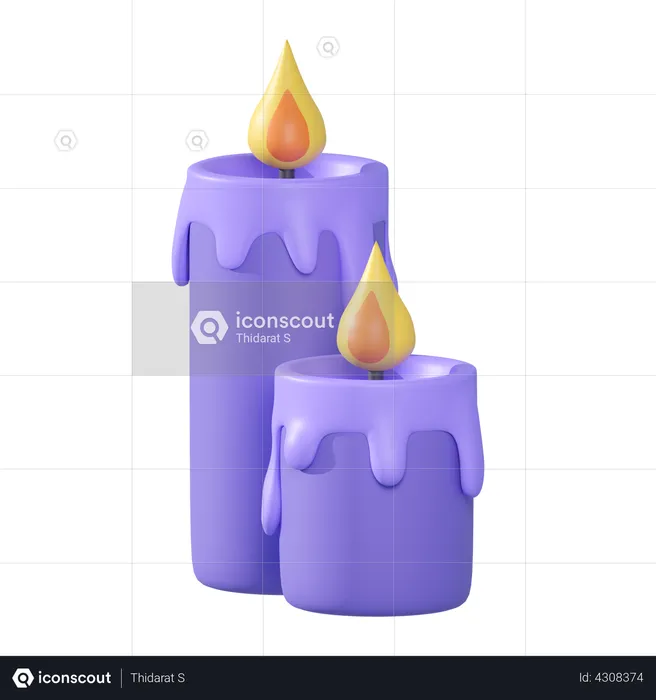 Candles  3D Illustration
